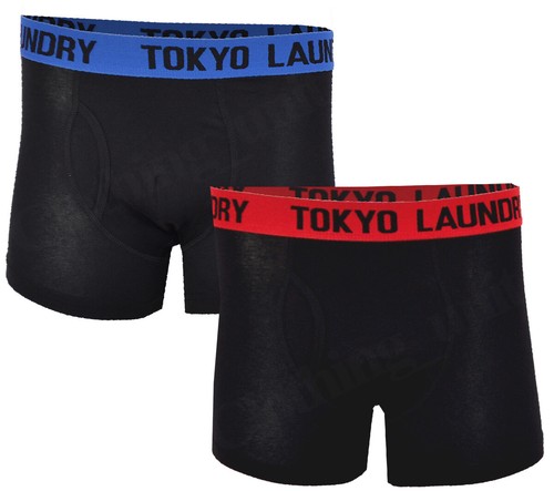 Mens Tokyo Laundry 2 Pack Boxer Shorts Cotton Rich Black Stretch Underwear S-XXL - Picture 3 of 10
