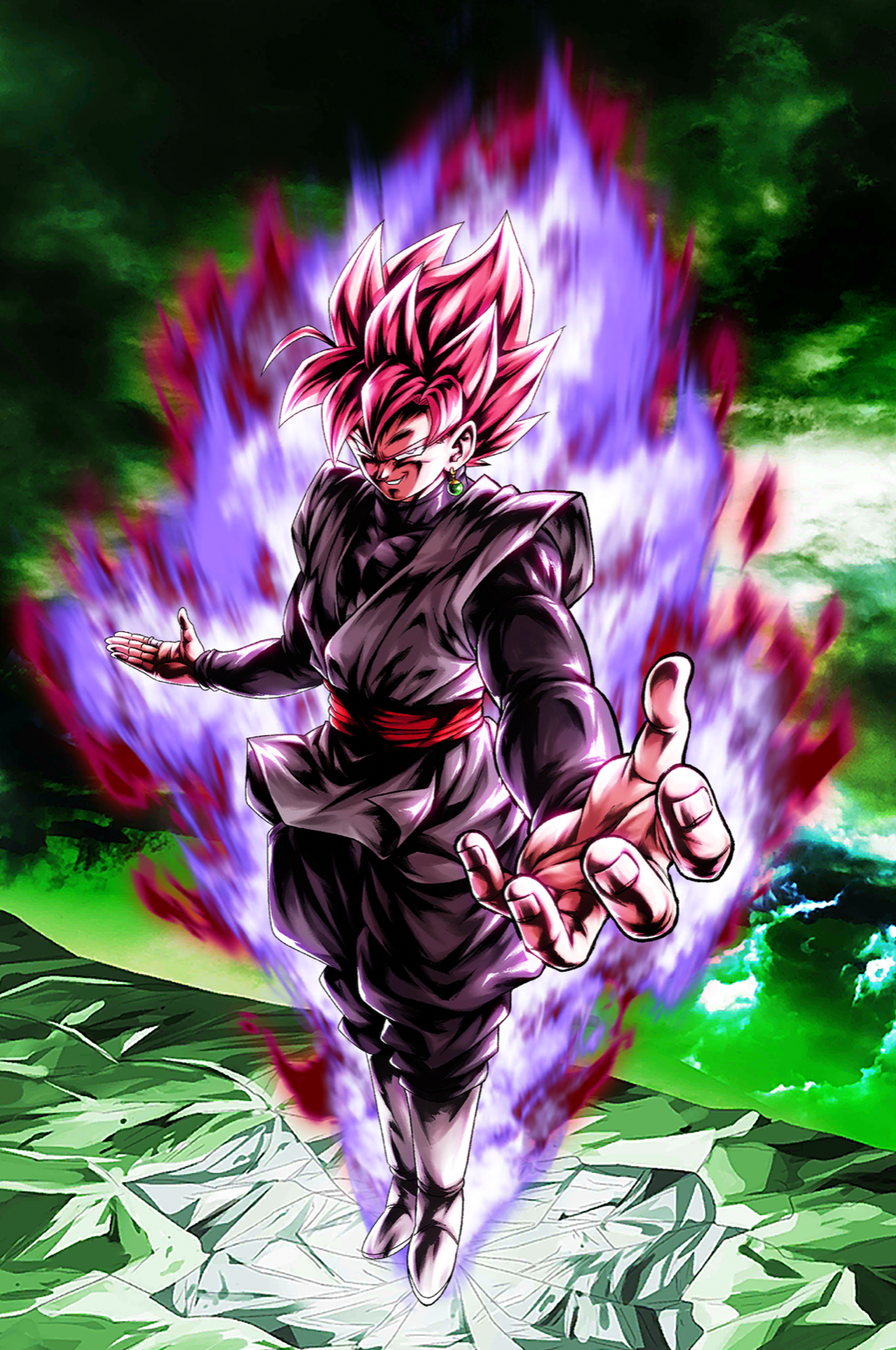 Dragon Ball Super Poster Goku Black SuperSJ Rose 12inx18in Free