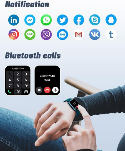 Smartwatch Fitnesstracker Herzfrequenz-/Schlafmonitor für Google Pixel 6 / Pixel 7 - Bild 40 von 79