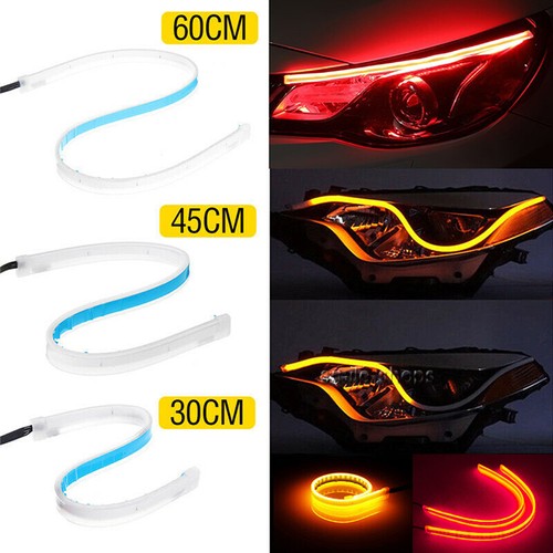 Tira de luz de señal de giro DRL flexible secuencial de faros 30/45/60 cm - Imagen 2 de 25