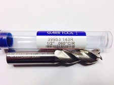 GARR HSAL-ALUMSTAR 1/2" STANDARD LENGTH 3 FLUTE END MILL .060 CORNER RADIUS