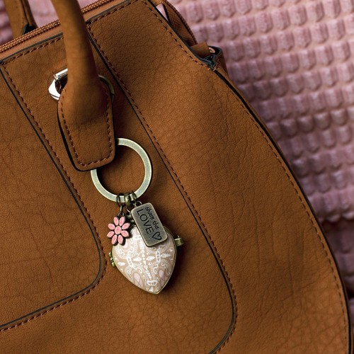 Purse Locket Clip Key Fob Charm Bag Backpack Engraved Keepsake Keychain JILZARA - Picture 2 of 14