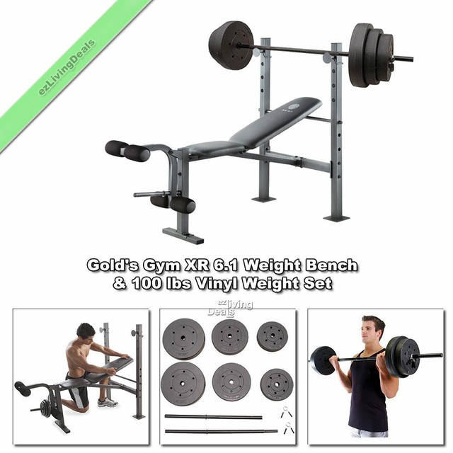 Golds Gym Incline Bench Full Adjustable Utility Exercise Weight