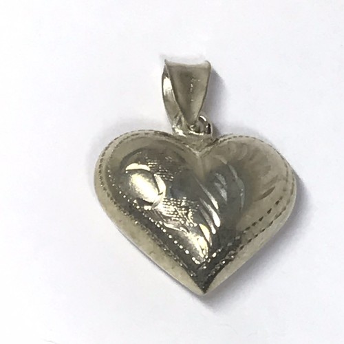 Vintage echt 925 geätzt Sterling Silber Puff Herz Anhänger - Bild 1 von 4