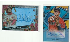2021 TOPPS FIRE AUTO UPICK DYLAN CARLSON BOBBY DALBEC BART SCHMIDT RC BRADLEY JR