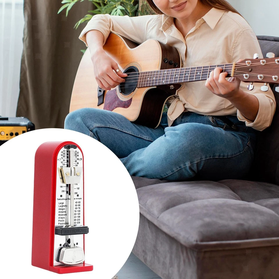 机械节拍器金属耐用大声声音精确红色 — 第 3/4 张图片