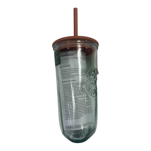 Vaso de vaso frío con fondo triángulo de vidrio reciclado Starbucks 16 oz marrón grande - Imagen 6 de 8