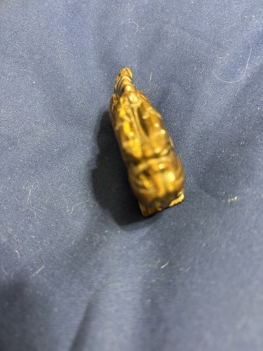 Hand Craved Tiger Eye Mythical Dragon Chinese Figure 2.25" - Picture 2 of 9
