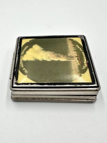 Vintage Compact Yellowstone National Park Souvenir Old Faithful Geyser - Picture 5 of 10