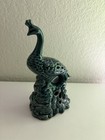 GC Fragrance Peacock Potpourri Sachet Holder Green Ceramic Glazed 7” tall