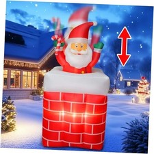 6FT Christmas Inflatables Santa Claus in The Chimney Automatic Up and Down,