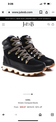 Sorel Kinetic Impact Conquest wasserdichte Damen-Winterstiefel schwarz Größe 8 US - Bild 1 von 8