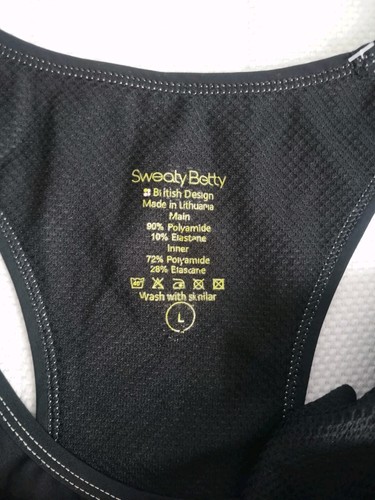 Sweaty Betty Racer Back Fitness Tank Top Size L - Picture 3 of 5