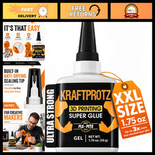 3D Printing Super Glue Gel 1.75 oz - Instant Adhesive for PLA ABS PETG TPU