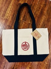 Trader Joes Reusable Canvas Eco Tote Bag Heavy Duty Grocery Bag New Navy Blue