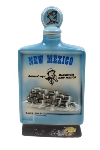 ANTIGUA JARRA BOUTEILLE BEAM DESCUBRIR NUEVO MÉXICO 1968 LIVRAISON GRATIS 11" - Imagen 4 de 9