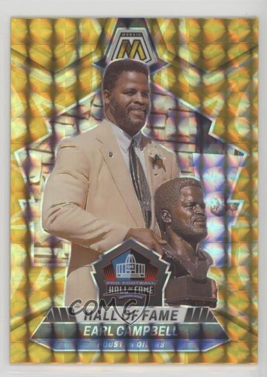 2024 Panini Mosaic Hall of Fame Reactive Yellow Prizm Earl Campbell #298 HOF