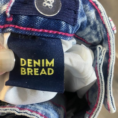 Denim Bread Light Wash Retro Pink Heart Knees Flared Jeans Girls Sz 12 - Picture 8 of 10