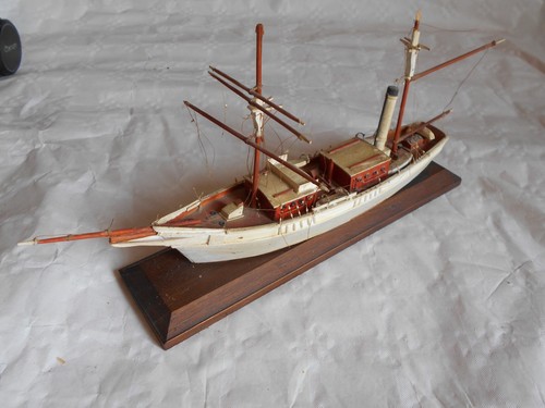 Vintage model boat 3 masted Barque french hand made 1950s - Picture 7 of 13
