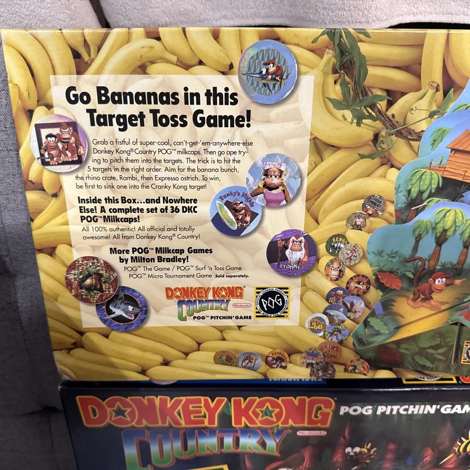 VINTAGE 1995 Donkey Kong Country POG Pitchin' Game 1995 VGC w/ 35 Pogs Rare HTF - Image 4 of 4