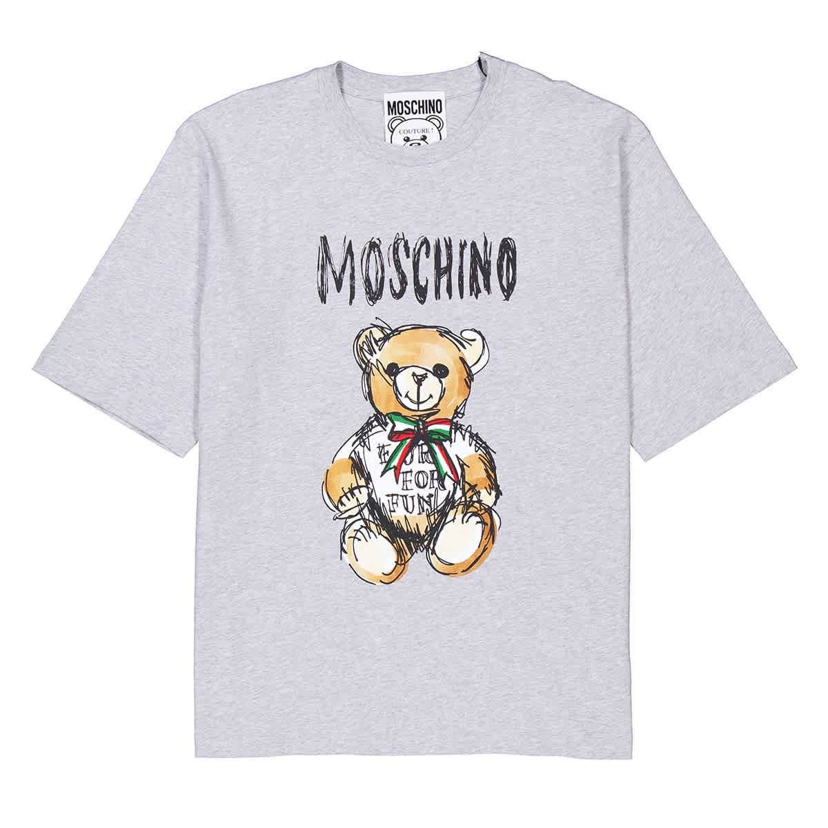 Moschino Teddy Bear Logo Print Cotton T-Shirt