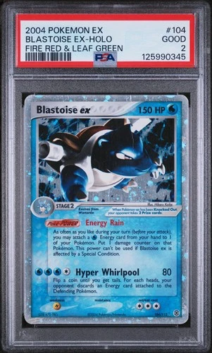 2004 POKEMON EX FIRE RED & LEAF GREEN #104 BLASTOISE EX-HOLO PSA 2