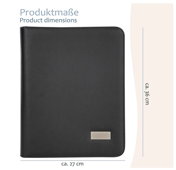 ONVAYA® Konferenzmappe A4 | schwarz Schreibmappe | Businessmappe | GRATIS Block - Bild 3 von 4