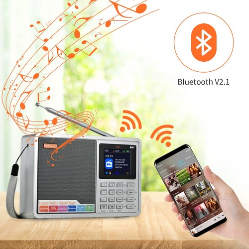 2.4'' LCD Portable DAB/DAB+ Digital Radio FM Receiver Alarm Clock USB Bluetooth - Picture 5 of 12