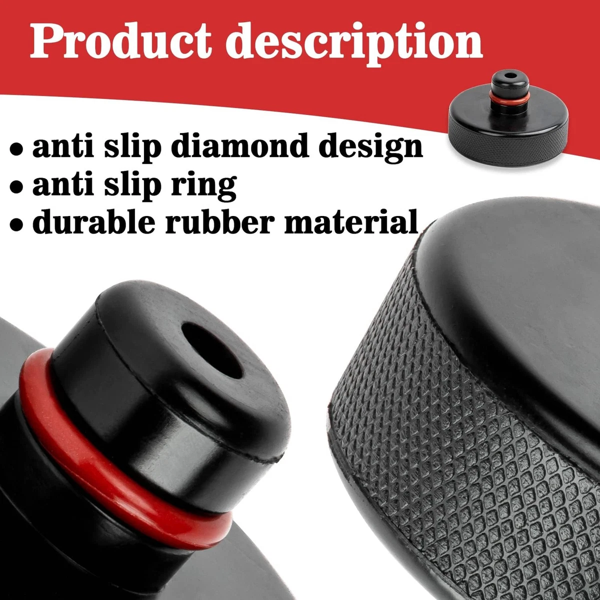 Disco de elevación PSLER Jack Pad para Tesla Modelo 3/Y/X/S Enebro Negro, Rojo