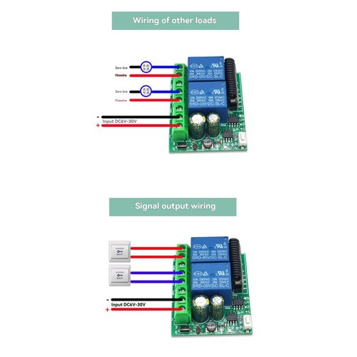 433MHz Fernbedienung DC6V-30V 2CH Relais Empfänger mit Fernbedienung für9176 - Bild 6 von 6