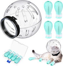 Cat Muzzle for Grooming Cat Adjustable Hood with Paw Covers, Kitten Breathable a