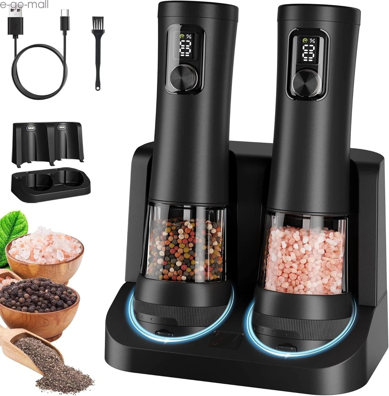 2PCS Electric Salt and Pepper Grinder Set Automatic Grinder w/ Rechargeable Base
Opens in a new wind