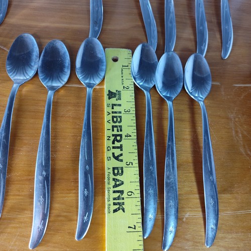 Vintage Superior Stainless USA Atomic Starburst Night Sky Aurora Flatware 28 pcs - Picture 15 of 20