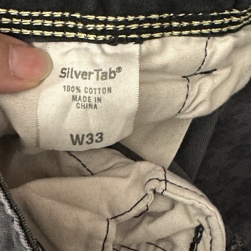 Levi's Silvertab Cargo Utility Houndstooth Shorts Mens Size 33 Distressed Rare - Picture 8 of 8