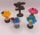 Fairy Garden Forest Flowers And Bird Bath
