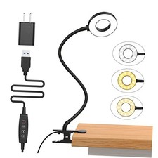 Desk Lamp, 3 Color Modes  10 Brightness LED Reading Light with Clamp,