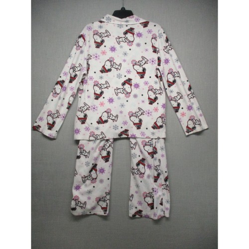 Peanuts White Multicolor Winter Holiday Cozy Pajama Set Womens Size XL - Picture 10 of 15