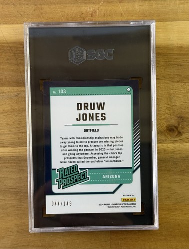 2024 Optic Druw Jones Rated Prospect Green Velocity /149 SGC 9.5 Arizona - Picture 2 of 2
