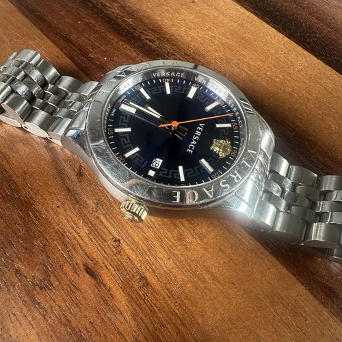 Versace VEVK Men’s Watch Swiss Quartz Blue Dial Date Medusa Sapphire 5ATM - Picture 3 of 9