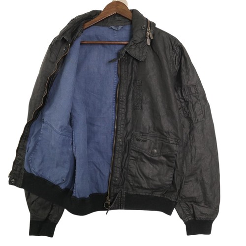 Barbour Howarth Linen Coat Black Men’s L Used Vintage - Picture 3 of 10