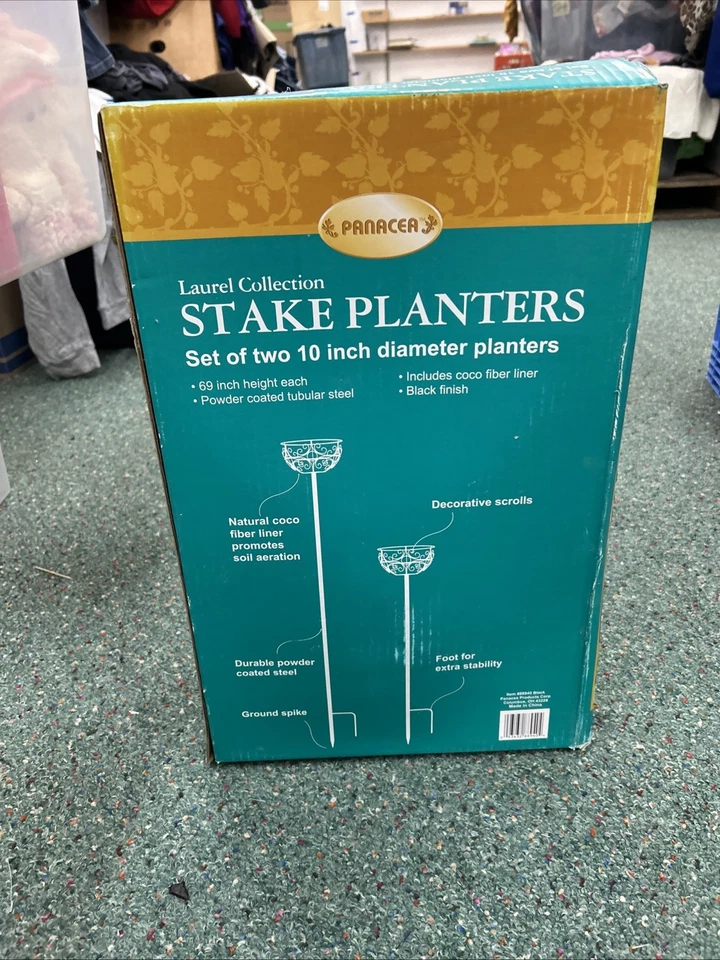 Panacea (#88940) Black Planter Garden Pole Stake 69 x 10, Black, Coco Liner - Image 3 of 4