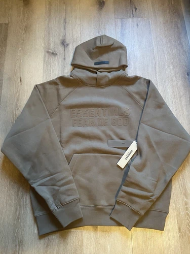 Felpa con cappuccio Fear of God Essentials Wood Brown taglia S 100% autentica SPEDIZIONE GRATUITA?