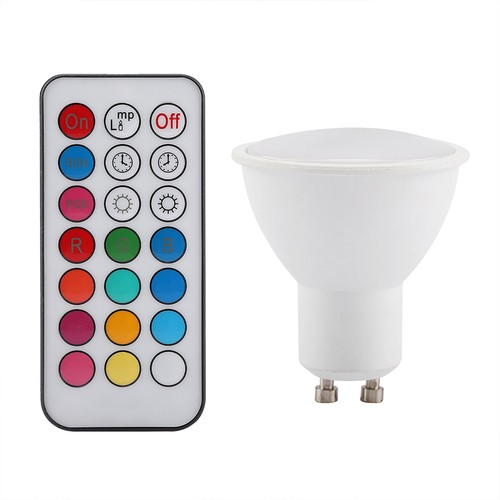 RGB LED Remote Light GU10 3W Color Changing LED Light Bulb Lamp With - Picture 11 of 12