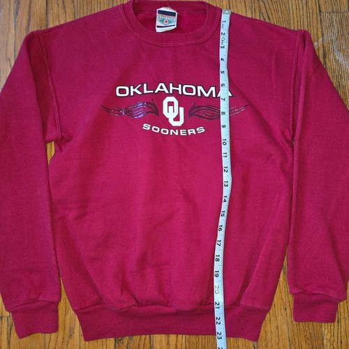 Felpa girocollo Y2K University of Oklahoma Sooners vintage rovere rosso uomo taglia L - Foto 4 di 7