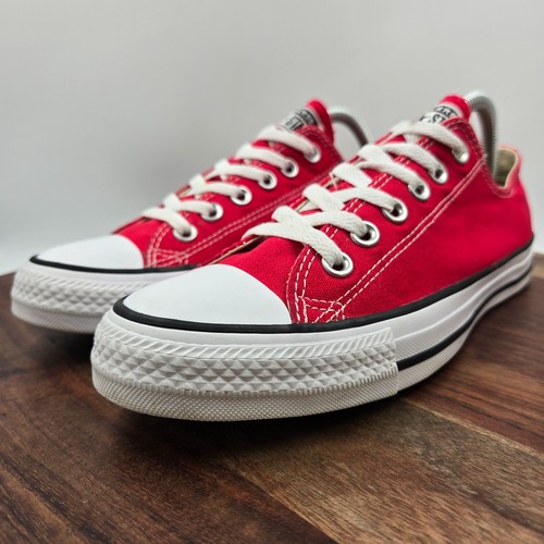 Scarpe Converse Chuck Taylor donna 8,5 rosso bianco tela stringate sneakers basse - Foto 5 di 12