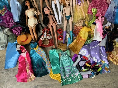 Disney Princess Mattel Barbie Doll Set Huge Frozen Ariel Belle Jasmin Pocahontas - Picture 13 of 13