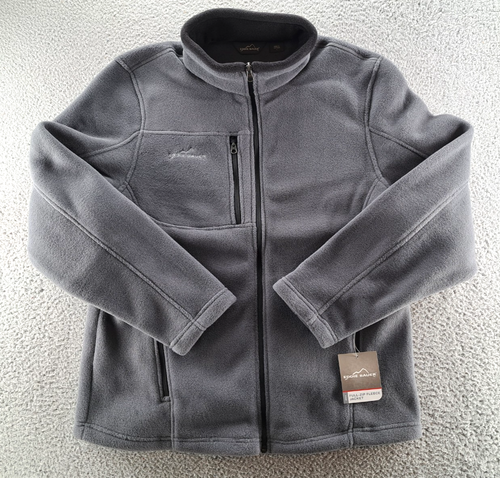 Eddie Bauer Fleece Jacket Mens Large Gray Classic 200 Weight Mock Neck Hike NWT - Picture 2 of 9