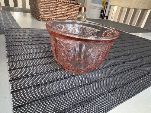 Vintage Pink Depression Glass Cherry Blossom Mug – Jeannette Glass (1930s)