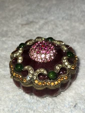 Rucinni Bejeweled Red Enamel 2" Hinged Trinket Box