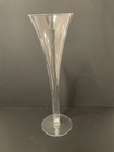 FOUR (4) Crate & Barrel Trumpet Champagne Flutes Hollow Stem 